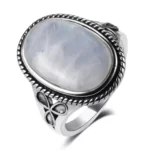 Vintage Rings Silver Oval Gemstone Gifts Wholesale