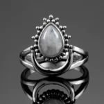 Vintage Rings For Women Moonstone 925 Sterling Silver