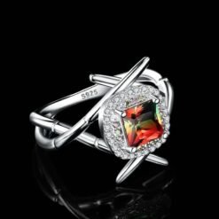 Watermelon tourmaline ring 026-02