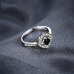 black spinel engagement ring 05402
