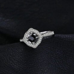black spinel engagement ring 05404