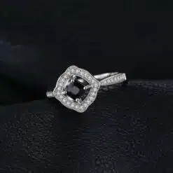 black spinel engagement ring 05404