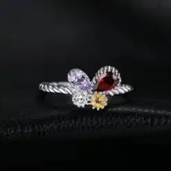 color gemstone ring 031-2