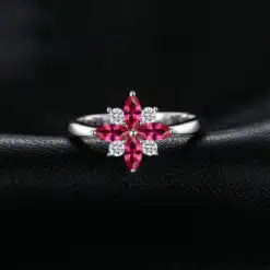 gemstone flower ring 083-02