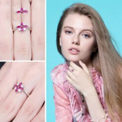 gemstone flower ring 083-03