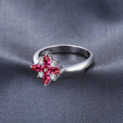 gemstone flower ring 083-04
