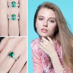 simulated emerald ring 066-04