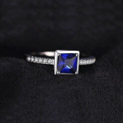 Blue Sapphire silver ring 108-04