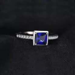 Blue Sapphire silver ring 108-04