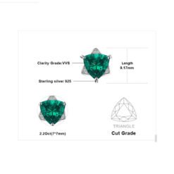 Emerald Silver Stud Earrings 145-04