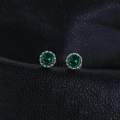 Green stone earrings 187-02