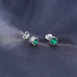 Green stone earrings 187-04