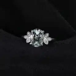 Natural Green Amethyst ring 092-04
