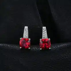 Red stone earrings 173-02