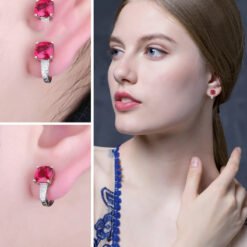 Red stone earrings 173-03