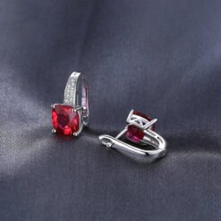 Red stone earrings 173-04