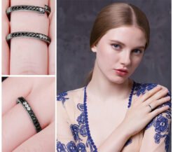 black gemstone ring 102-03