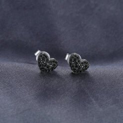 black stone earrings 186-02