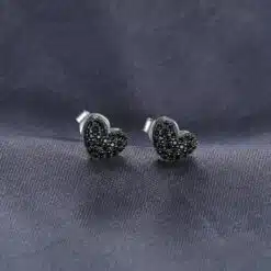 black stone earrings 186-02