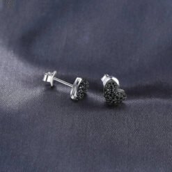 black stone earrings 186-03