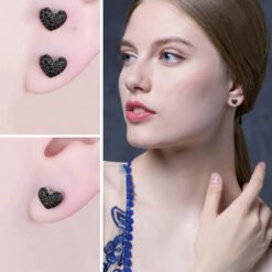 black stone earrings 186-04