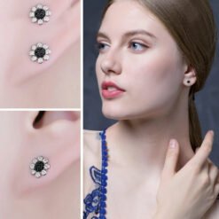 black stud earrings 226-03