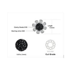black stud earrings 226-05