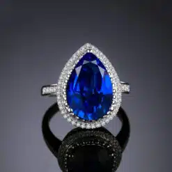 blue gemstone Engagement Ring 095-02