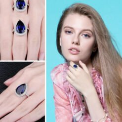 blue gemstone Engagement Ring 095-03