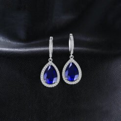 blue sapphire dangle earrings 163-02