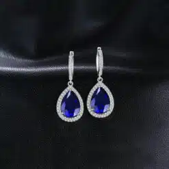 blue sapphire dangle earrings 163-02