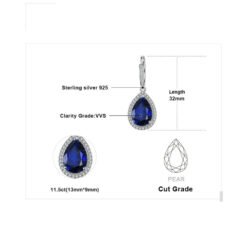 blue sapphire dangle earrings 163-05