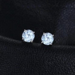 blue topaz Stud Earrings 168-02