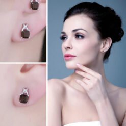 brown stone earrings 225-03