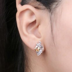 citrine earrings studs 170-02