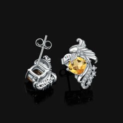 citrine earrings studs 170-03