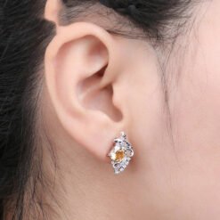 citrine earrings studs 170-04