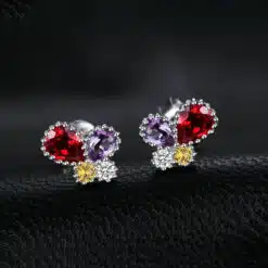 color stone earrings 221-02