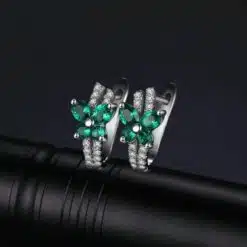 emerald butterfly earrings 236-03