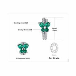 emerald butterfly earrings 236-05