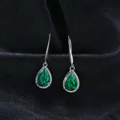 emerald drop earrings 128-02