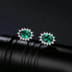 emerald green statement earrings 177-02