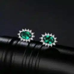 emerald green statement earrings 177-02