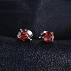 garnet earrings studs 198-02