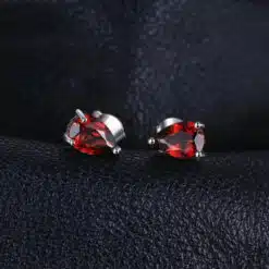 garnet earrings studs 198-02