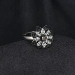 gemstone flower ring 105-02