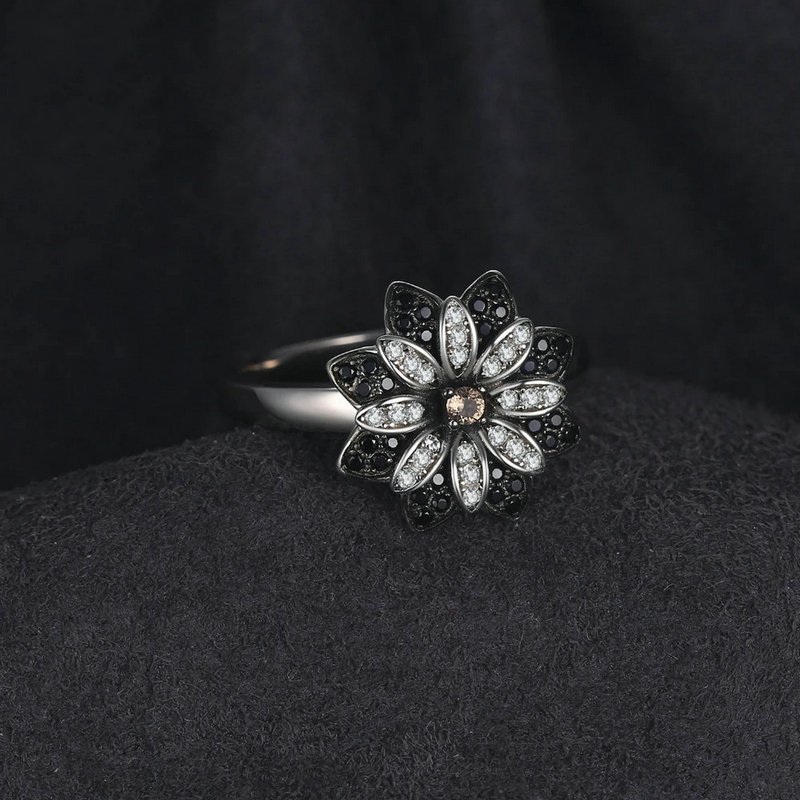 gemstone flower ring 105-02