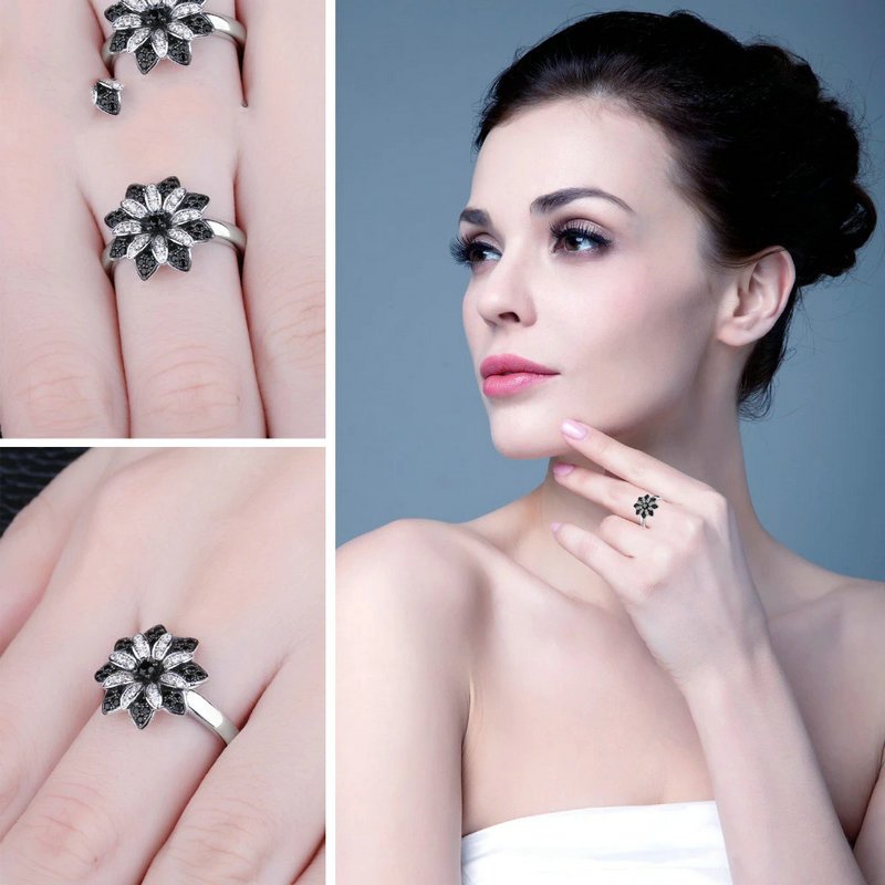 gemstone flower ring 105-03