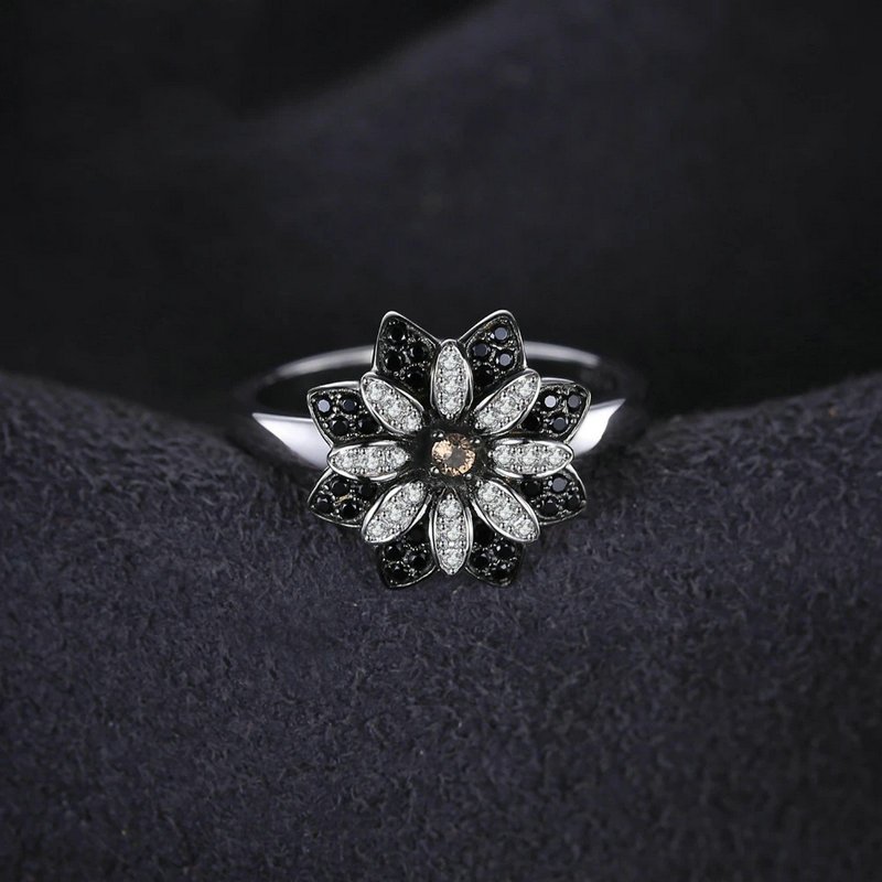 gemstone flower ring 105-04