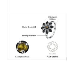 gemstone flower ring 105-05